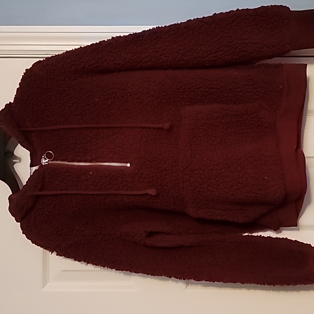 Burgundy Fleece Hoodie